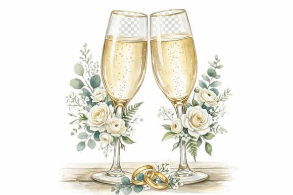 Download Wedding Champagne Glasses Clipart - Clipart Collection