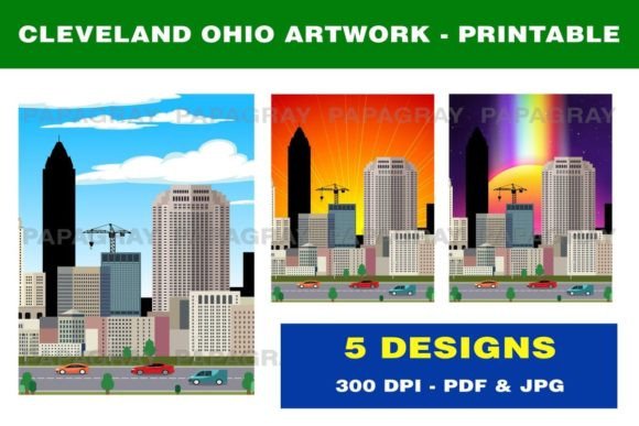 Download Cleveland Ohio Skyline - Printable Art - Printable art Collection