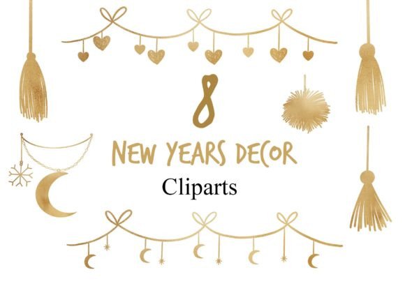 Download Golden New Year Party Clipart - Clipart Collection