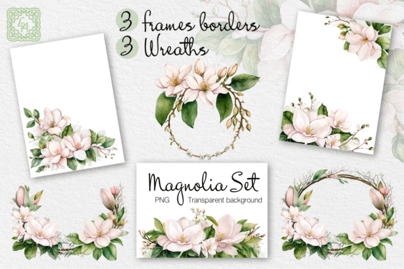 Download Watercolor Magnolia Greeting Cards - Card Collection
