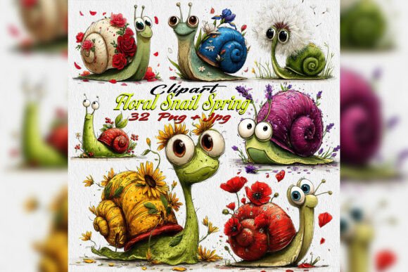 Download Floral Snail PNG Clipart Spring Garden - Clipart Collection