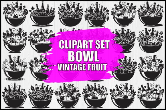 Download Vintage Fruit Bowl Clipart Set - Clipart Collection