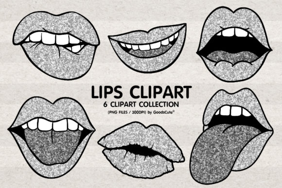 Download Silver Glitter Lips Clipart Sublimation - Clipart Collection