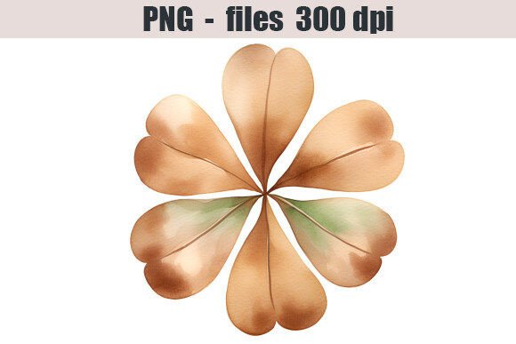Download Bronze Clover Watercolor Clipart - Clipart Collection
