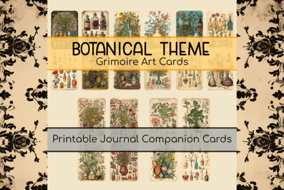Download Botanical Grimoire Printable Art Cards - Printable art Collection