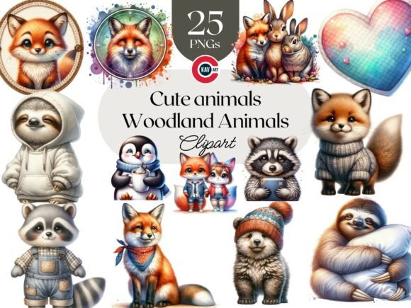 Download Cute Woodland Baby Animals Clipart - Clipart Collection
