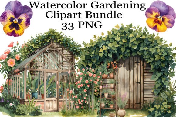 Download Watercolor Gardening Clipart Bundle - Clipart Collection