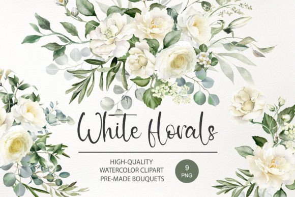 Download Watercolor White Rose Flower Clipart PNG - Clipart Collection