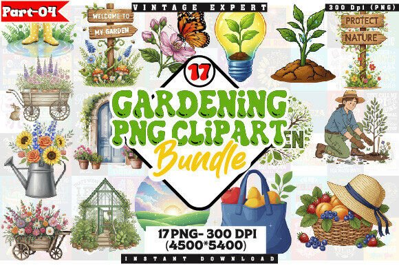 Download Eco Gardening Clipart PNG Bundle - Clipart Collection