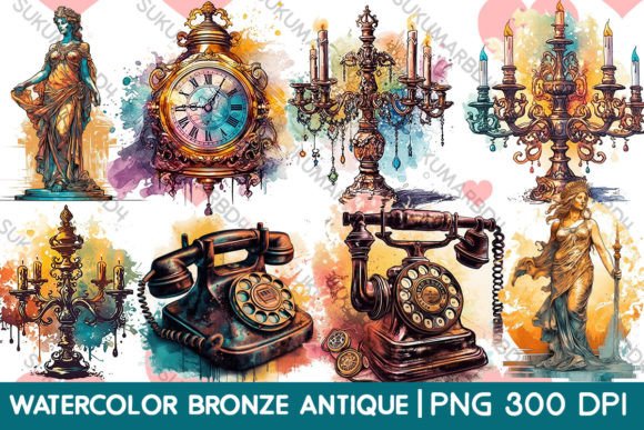 Download Watercolor Bronze Antique Clipart - Clipart Collection