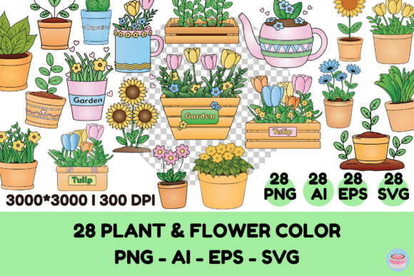 Download Hand-Drawn Plant &amp; Flower Clipart Bundle - Clipart Collection