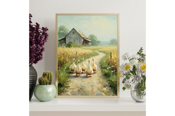 Download Geese Country Path Printable Art - Premium Bundle