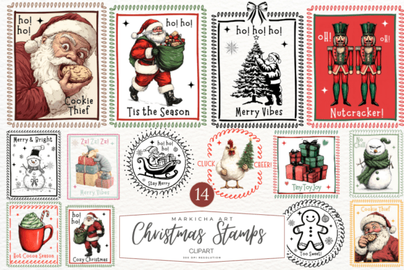Download Hand-drawn Christmas Postage Clipart - Clipart Collection