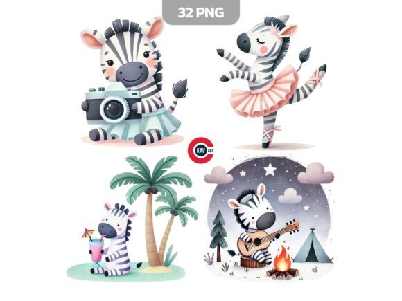 Download Cute Zebra Playful Nursery Zebra Clipart - Clipart Collection