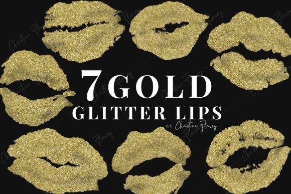 Download 7 Gold Glitter Lips Clipart - Clipart Collection