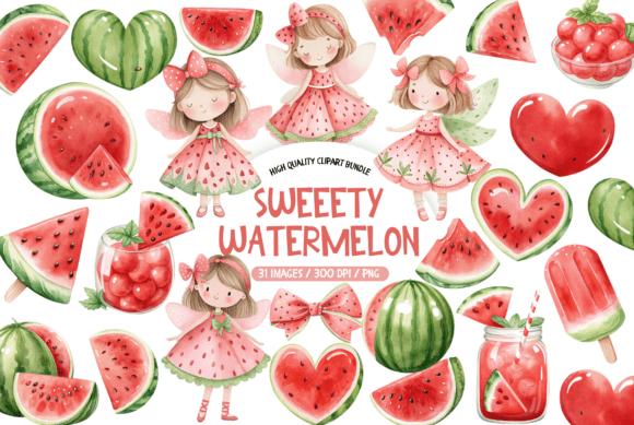 Download Watercolor Sweet Watermelon Clipart - Clipart Collection