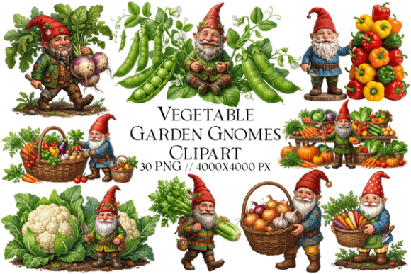 Download Vegetable Garden Gnomes Clipart - Clipart Collection