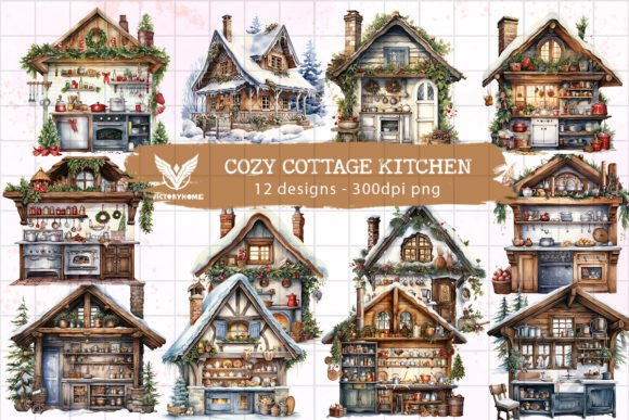 Download Cozy Cottage Kitchen Sublimation Clipart - Clipart Collection