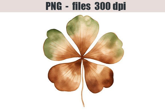 Download Bronze Clover Watercolor Clipart - Clipart Collection