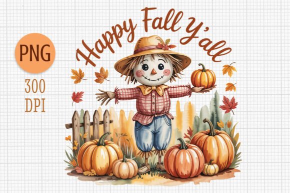 Download Happy Fall Y’all Scarecrow Clipart PNG - Clipart Collection