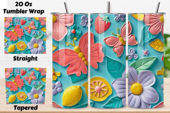 Download Spring 3D Flowers Tumbler Wrap | Seamles - 3d flowers Collection