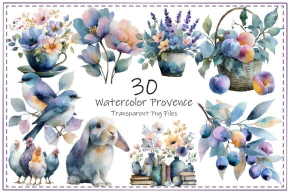 Download Watercolor Provence Clipart Bundle - Clipart Collection