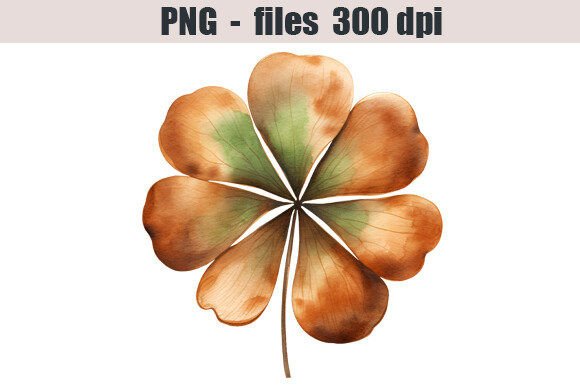 Download Bronze Clover Watercolor Clipart - Clipart Collection