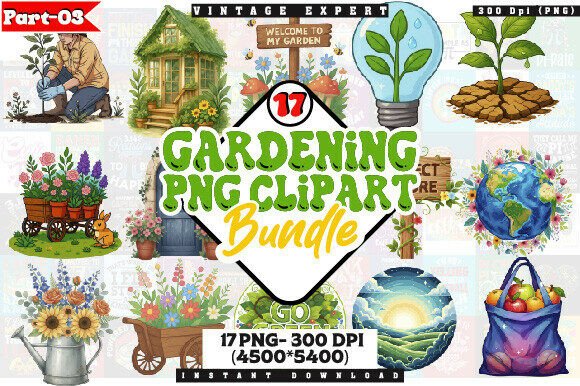 Download Gardening Clipart PNG Bundle - Clipart Collection