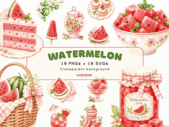 Download Watermelon Watercolor Cliparts, PNG SVG - Clipart Collection