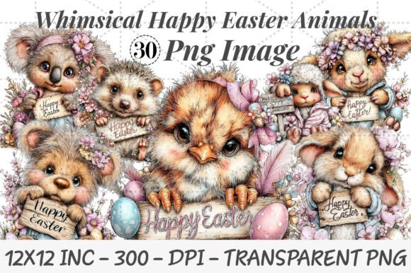 Download Whimsical Happy Easter Animals Clipart - Clipart Collection