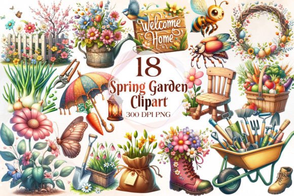 Download Spring Garden Sublimation Clipart Bundle - Clipart Collection