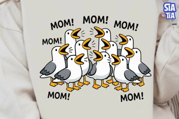 Download Funny Mom Seagulls PNG Clipart Design - Clipart Collection