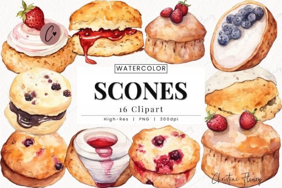 Download Watercolor Scones Clipart, Baking PNG - Clipart Collection