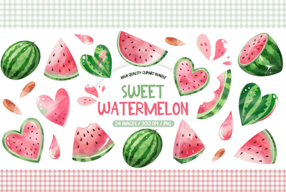 Download Pink Watermelon Clipart Bundle - Clipart Collection