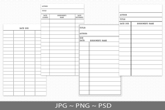 Download Vintage Style Library Cards, PNG, PSD - Card Collection