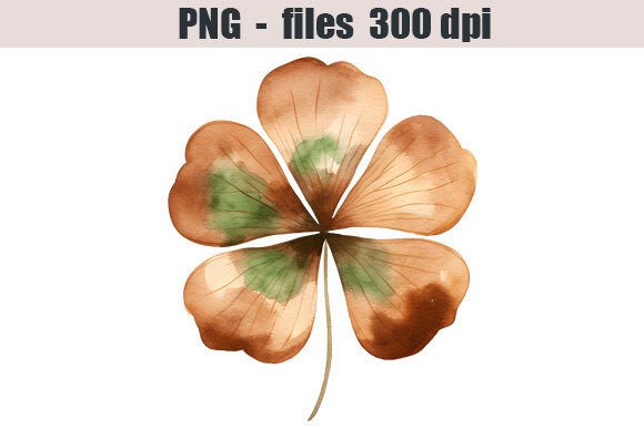 Download Bronze Clover Watercolor Clipart - Clipart Collection