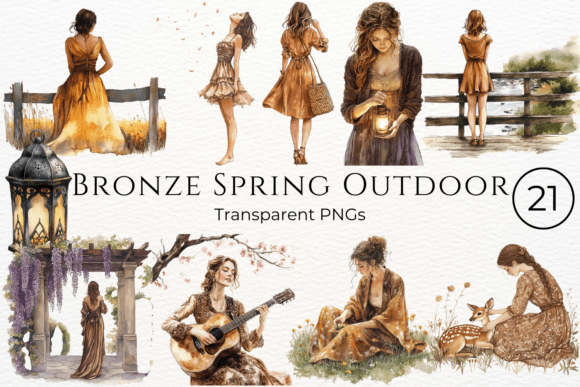 Download Bronze Spring Outdoor Watercolor Clipart - Clipart Collection