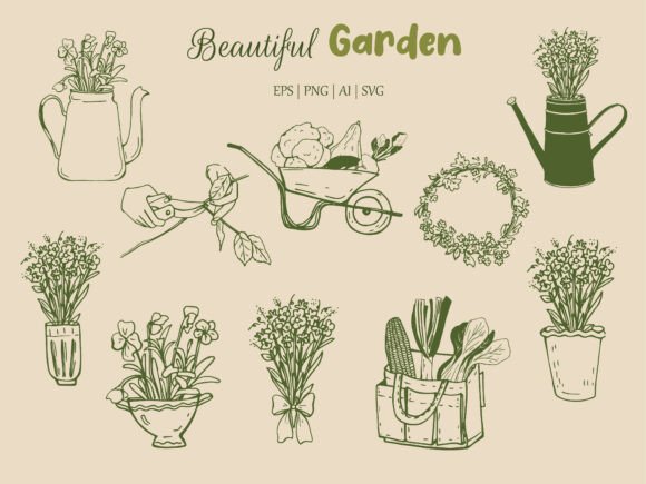Download Rustic Garden Clipart Set - Clipart Collection