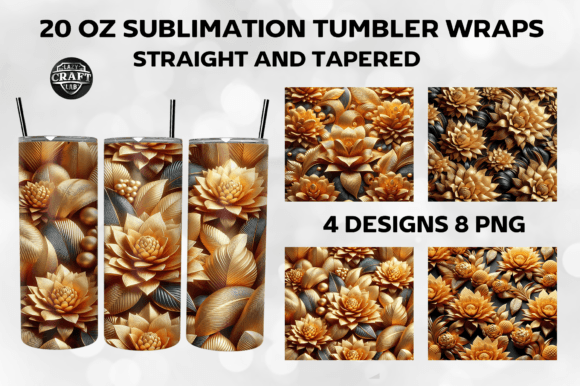 Download 3D Flowers Tumbler Wrap 20oz Skinny PNG - 3d flowers Collection
