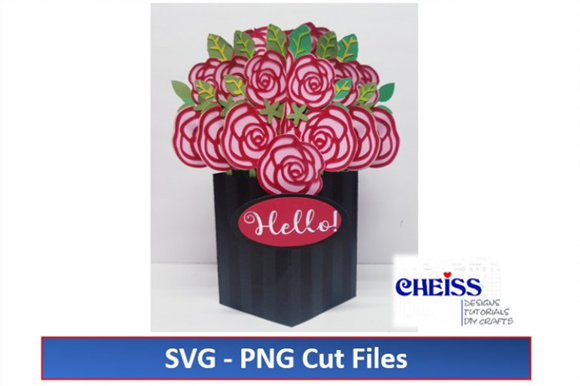 Download 3D Roses Bouquet Card with Envelope SVG - Card Collection