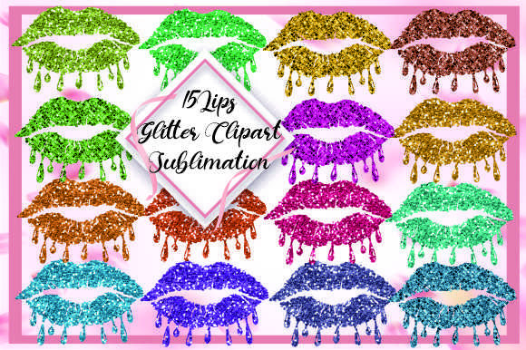 Download 15 Glitter Lips Clipart Sublimation Png - Clipart Collection
