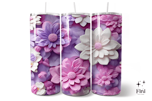 Download 3D Flowers Tumbler Wrap | Purple - 3d flowers Collection