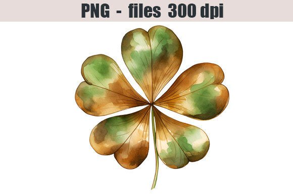Download Bronze Clover Watercolor Clipart - Clipart Collection