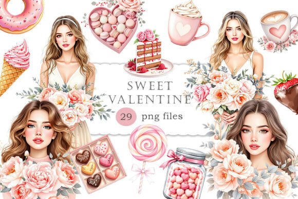 Download Sweet Valentine Watercolor Clipart PNG - Clipart Collection