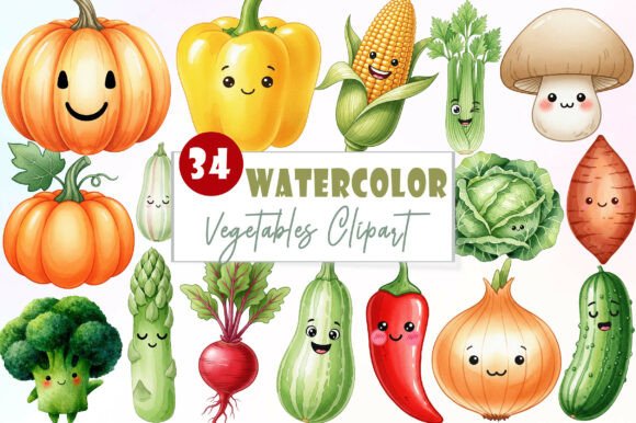 Download Watercolor Vegetables Clipart - Clipart Collection