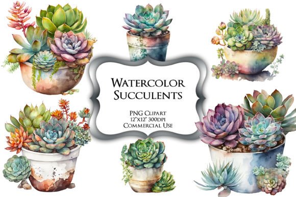 Download Watercolor Succulents PNG Clipart - Clipart Collection