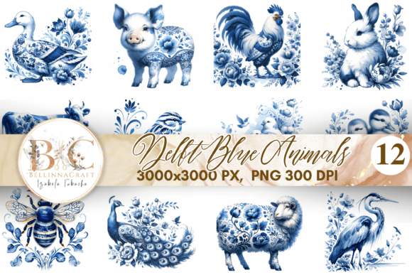 Download Delft Blue Animals Clipart Set - Clipart Collection