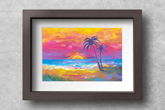 Download Palms Beach Sunset Printable Art - Premium Resources