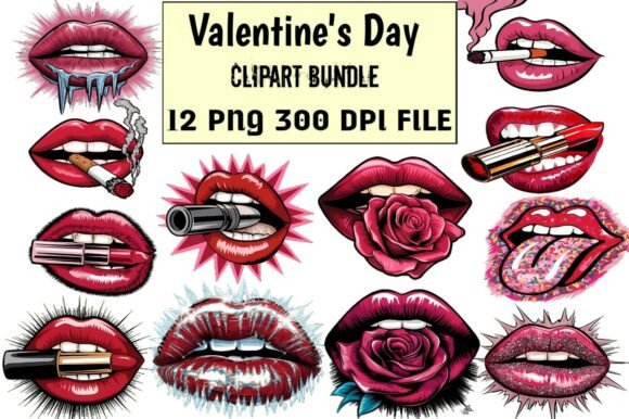 Download Alentine Lips Clipart Bundle – Sexy Lips - Clipart Collection