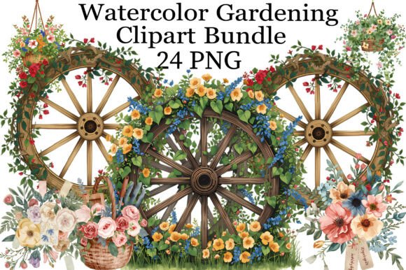 Download Watercolor Gardening Clipart Bundle - Clipart Collection